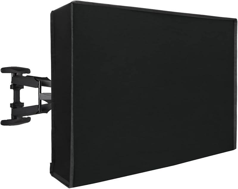 Easy-Going Waterproof Outdoor TV Cover 65-70 inch, Black | Thick Fabric, Fully Covered Bottom, Dustproof Weatherproof TV Cover Screen Protector with Remote Storage Pocket