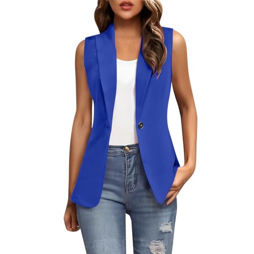 Chaleco blazer para mujer elegante con solapa y un botón ideal para la oficina