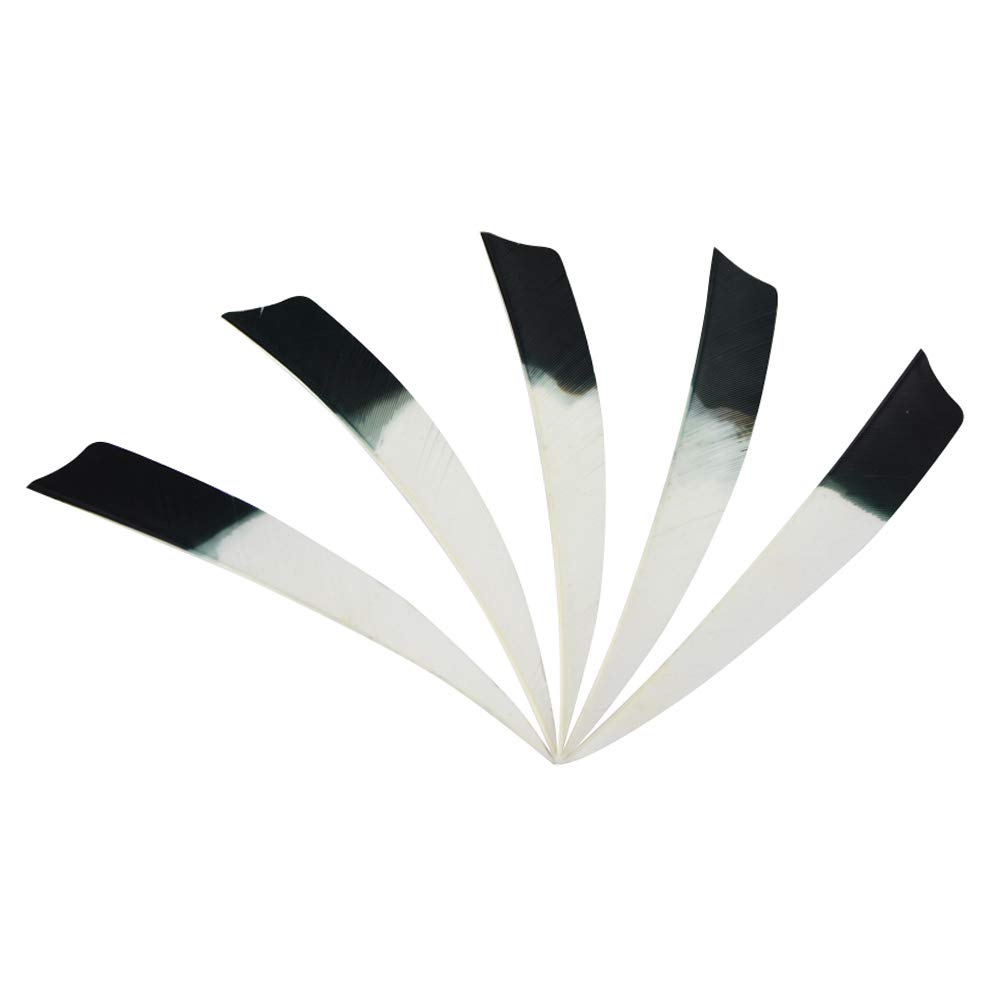 4 Douzaines De Plumes De Flèches Naturelles Dinde - 5 Pouces Coupe Bouclier - Gauche