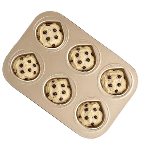 Cupcake Pan Nonstick Bakeware - Chestnut Muffin Tray, 6 Cup Metal Muffin Baking Pan, Chestnut Shape Dessert Mold | Nonstick Cupc