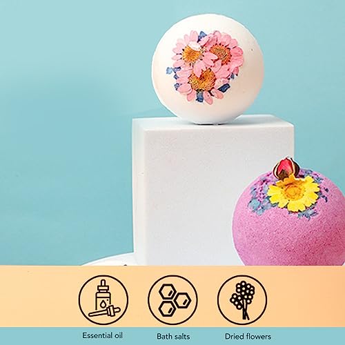 Conjunto de presentes de bombas de banho, bola de banho de pétalas de flores secas para spa, bola de