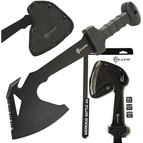 REAPR 11020 Meridius Battle Axe, Tactical Tomahawk, Survival Hatchet, Tactical Axe, Camping Hatchet, Camping Axes and Hatchets, Camping Axe with MOLLE Cover