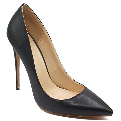 Women Stiletto High Heel Shoes Pointed Toe Pu Leather Sexy Slip on Dress Comfort Pump Court Shoes for Working2