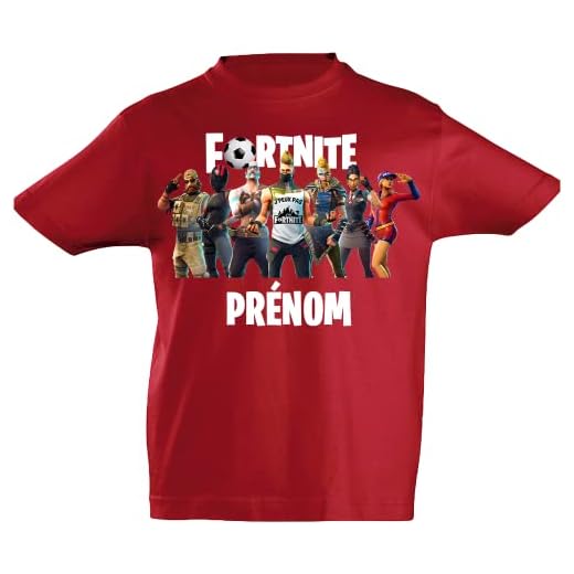 T-Shirt personnalisé pour Enfants Premium & Authentic Dye Color T-Shirt de Jeu personnalisé avec prénom ou Texte pour Enfants garçons pour Les Fans de FORTNITE