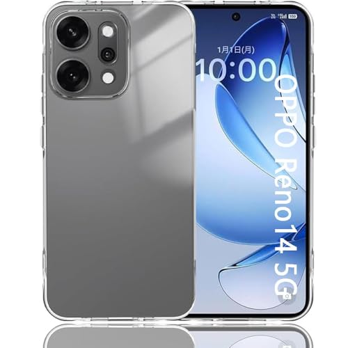 Gosento For OPPO Reno14 5G �P�[�X �N���X�^�� �N���A ���� TPU�f�� �ی�J�o�[ (�N���A)