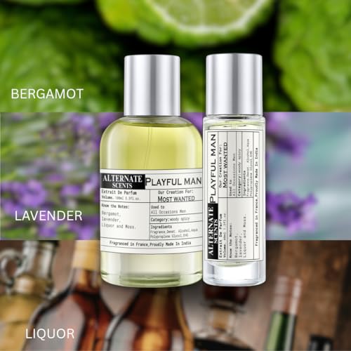 Image of Alternate Scents Playful Man Long Lasting 40ml Perfume For Men |Strong& long Lasting with 30% Oil Concentration| Sweet Spicy Warm| Fragrance From France | Made In India|