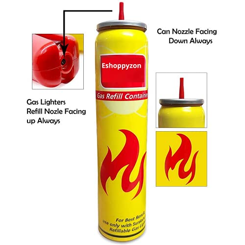 Image of Gas Cylinder High Pressure Butane Liquefied Gas Canister 100ML Can Easy to Use Perfect Suitable for Refill Flame Lighters,Small Stove,Flame Torch, Welding Fuel Gas Pack of-1(Aluminium)