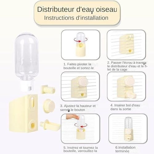 Distributeur d'eau pour oiseaux calopsittes et perroquets à grande capacité - 8