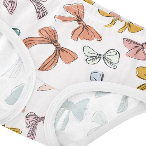 Wusikd Bows Colors Girls' Underwear Cotton Girls Briefs Soft Toddler Underwear 2T4