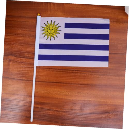 Banderas de mano de poliéster de gran resistencia para eventos nacionales y deportivos, 100 uds 7