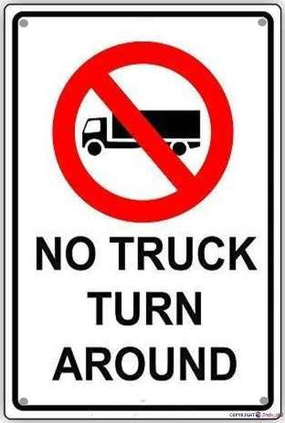 Indication warning sign No Truck Turn Around Advertisement Display Board Business Wall Art Outdoor Indoor 12x8 Inches New Aluminum Metal tin