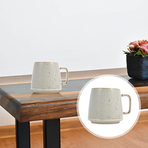 Hemoton Taza de café de cerámica Vintage taza de agua estilo japonés taza de agua con latte capuchino taza con mango… - Imagen 3