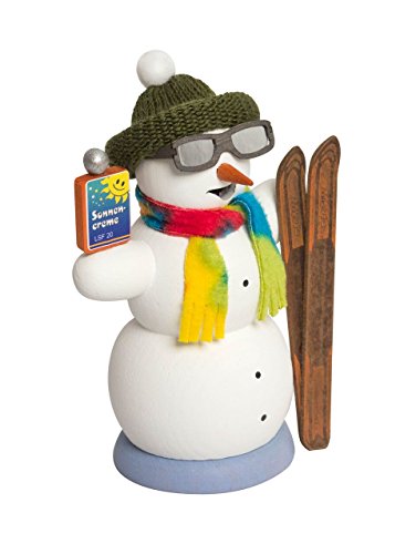 Kuhnert Rauchmann/Räucherfigur aus Holz - Schneemann Apre´s Ski -...
