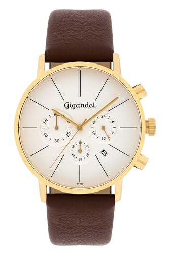 Montre Gigandet Hommes Analogique Quartz Japonais chic avec son bracelet en cuir élégant