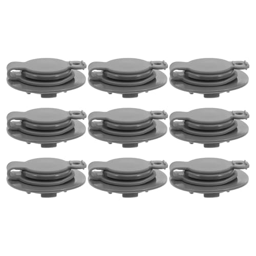 TOPBATHY Válvula de Vacío Tpu para Bolsas de Almacenamiento Tapón Gris, Set de 9 Piezas, Repuestos para Sellado Hermético, Compatible Bolsas de Plástico para Hogar y Viaje