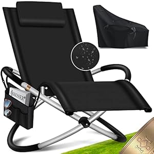 KESSER® Relax Ligstoel Dekstoel Tuinligstoel Ligstoel Tuinstoel Vouwstoel | Schommelstoel | Schommelstoel | Ergonomische Relaxstoel | 180kg Draagvermogen
