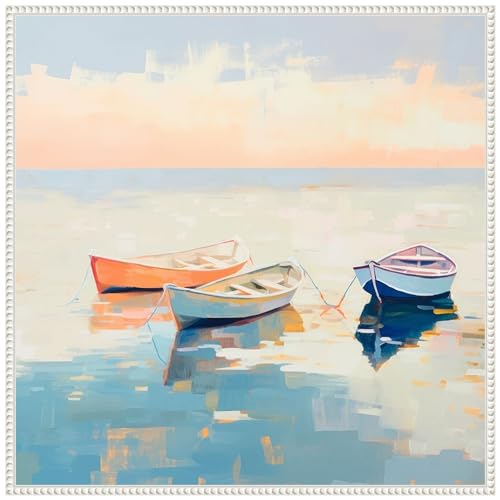 Amanti Art Framed Canvas Wall Art 30x30 Coastal Breeze Sailing II by Irena Orlov, Framed Wall Art Canvas, Beach Artwork, Traditional Decor, Large Poster Painting for Living Room, Bedroom, Bathroom by Amanti Art - Used condition - US$113.35