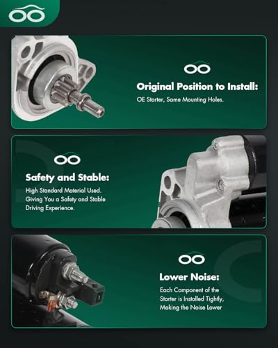 Image of SCITOO Starters New Compatible for VW for Corrado 1992 for Golf 1993 1995 1996 for Jetta 1993-1997 for Cabrio 1995-2002 for Golf 1993-1999 for Jetta 1993-1999 assat 1992-1997 SBO0016 17415 SR0402N