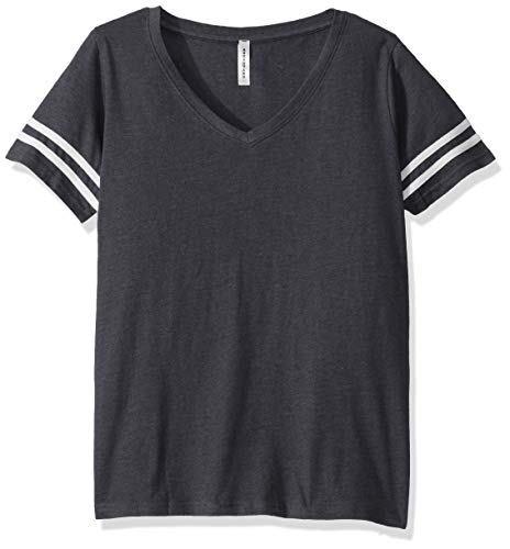 AquaGuard Women's Plus Size Curvy Football Premium Jersey T-Shirt-3 Pack, VN Navy/Blue White, 14