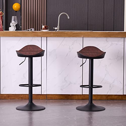 Kidol & Shellder Bar Stools Set Of 2 Swivel Bar Chairs Adjustable Barstools Pu Seat 3 Mins To Assemble,Loads Up To 300Lbs #TOP5