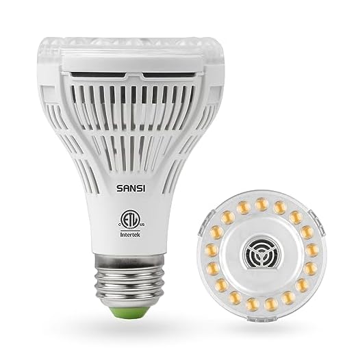 SANSI 15W LED Grow Light Bulb Full Spectrum Grow Lights for Indoor Plants, Plant Grow Light for Hydroponic Indoor Garden Succulent Veg Flower, E26 Plant Light Bulb Sunlight White, Full Cycle, 120V