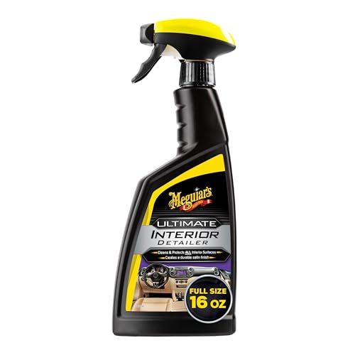 Meguiar’s G16216 Ultimate Interior Detailer, Protects Interior Surfaces from Dirt and Grime, Leaves Your Surfaces Protected from UV Rays and Giving It a Lasting Finish, 15.2 Oz Spray Bottle