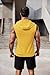 COOFANDY Men Workout Tank Top Fitness Bodybuilding Sleeveless T Shirt Zip Up Hoodies with Two Side Pockets Yellow Xx-Large