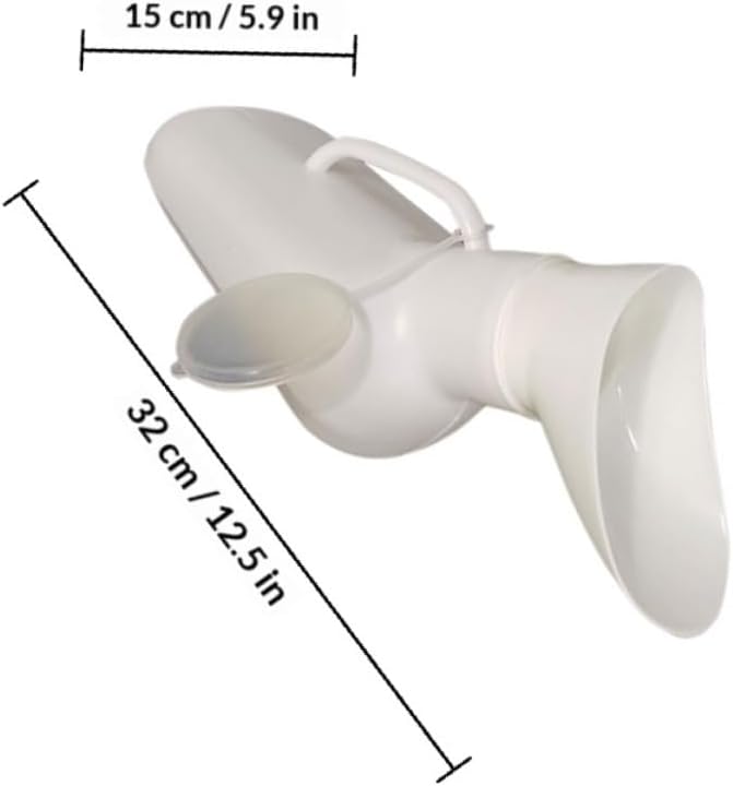 Kisangel Portable Women Urinal Bottle with Lid, Soft Mouth Pee Holder for Female Travel, Bedridden Elderly, Car Use, Leakproof Plastic Urination Device for Camping and Outdoor Hygiene