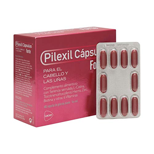 Pilexil Forte 100 Capsules| It Manages to Stop The Fall of The Hair Thanks to its Content of Serenoa Serrulata| Get a More Dense Hair and Strong Nails|