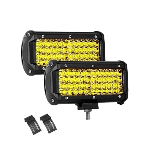 Barre lumineuse LED 7 pouces jaune anti-brouillard pour bateau et voiture