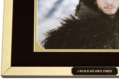 Game of Thrones Kit Harington as Jon Snow Framed Movie Photo with Plate Custom Made Real Wood Modern Gold Frame (15 1/2 x 12 1/2")
