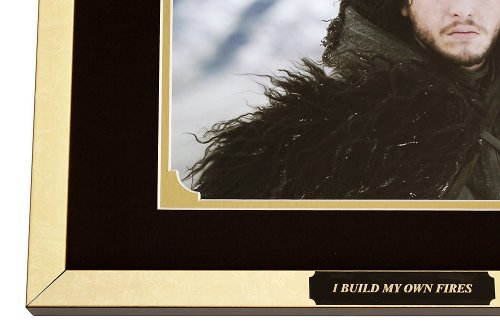 Game of Thrones Kit Harington as Jon Snow Framed Movie Photo with Plate Custom Made Real Wood Modern Gold Frame (15 1/2 x 12 1/2")