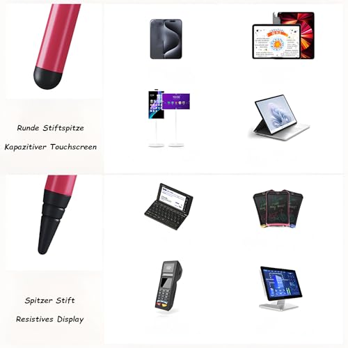 Leloco 3 Stück 2 in 1 Universelles Kapazitives Touchscreen-Stift, Tablet Stift für Alle Tablets Resistiver Bildschirm Stift kompatibel mit Allen kapazitiven Touchscreen Resistiver Bildschirm Geräten