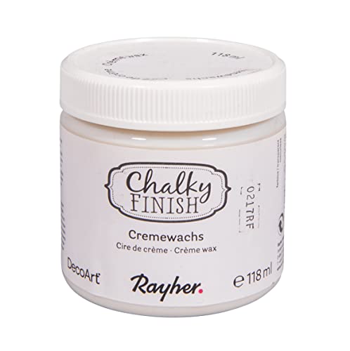 Rayher 38870702 Chalky Finish Cream Wax, cera a crema 118ml, incolore opaco per mobili, oggetti della casa