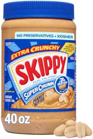 SKIPPY SUPER CHUNK Peanut Butter, Plant Based Protein, 40oz x1