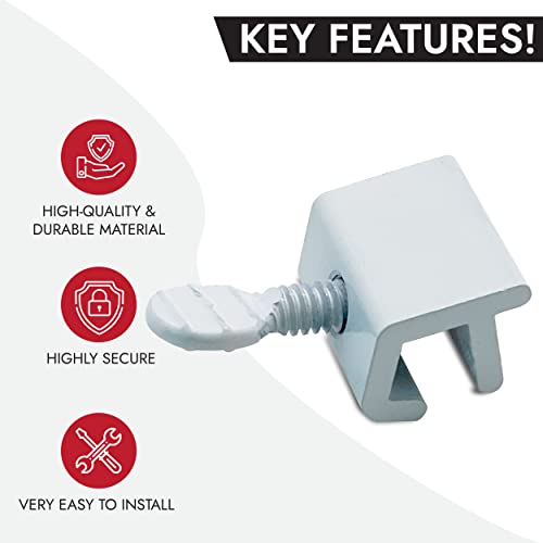 NU-SET Lock | Sliding Window Lock | Thumb Screw Window Lock for Window Security | Home Improvement & Door Hardware (White,6 Pack) by NU-SET - Image 5