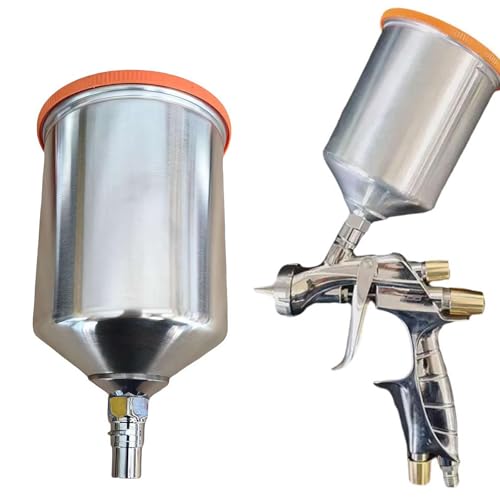RJSQAQE Paint Sprayer Cup,Plastic Spray Paint,Plastic Cup Air Thread Connector for Spray Gun Tool,600ml HVLP Paint Spray Gun Cups Pot Replacement for SATA Jet Paint Sprayer Connector (for SATA)