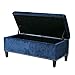 Joveco 41 Inches Storage Ottoman Bench,Microfiber Button Tufted Footstool Ottoman Bench with Nailhead Trim for Bedroom (Royal Blue)