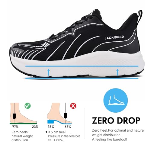 Image of JACKSHIBO Slip in Men Hands Free Wide Toe Box Shoes Slip on Arch Support Wide Sneakers for Running Walking Tennis Athletic Plantar Fasciitis Orthopedic Shoe Zero Drop Cushion Thick Sole Width Shoes
