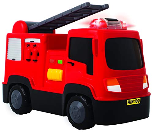 Image of Giggles Toddler Nico The Giraffe, Yellow & Fire Engine Toy