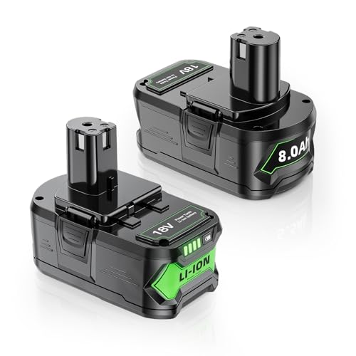 Uionvot 2-Pack Enhanced 8.0Ah P108 Replace for Ryobi 18V Battery