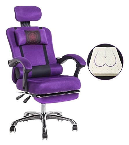 Chaise Gaming Chaise Bureau Chaise de Bureau Chaise d'ordinateur à Dossier Haut, Ergonomique en Maille, Chaise pivotante, Repose-Pieds, Chaise de Jeu (Couleur : Violet)
