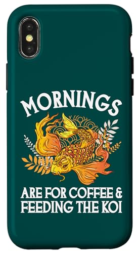朝はコーヒーと鯉の餌やりに スマホケース iPhone X/XS 用