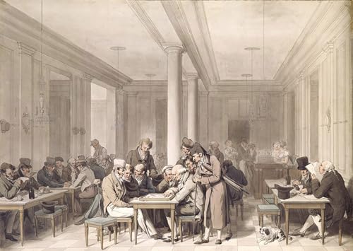 Affiche café parisien Louis Léopold Boilly impression sur toile décoration salon 60x90cm
