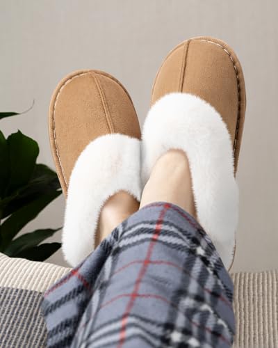 Slippers Women Gifts Ladies Fluffy:Women's Slippers Cozy Memory Foam House Mens Slippers,Fluffy Wool-Like Ladies Slippers,Plush Fleece Lined Shoes for Home Outdoor,Christmas Gifts for Women Men - Image 3