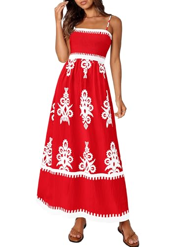 Image of PRETTYGARDEN Women's Summer Boho Maxi Dress Floral Sundresses