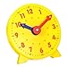 PATIKIL 4 inch Teaching Clock, Learn Clock Learning Tell Time Analog Clock Demonstration Clock 24 Hour 2 Pointers for Classroom Teacher, Yellow