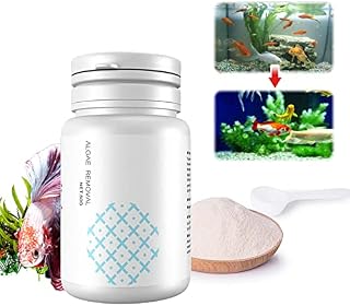 Algae Repellent Agent,Fish Tank Pond Cleaning Powder,Moss Remover with Spoon,Algae Remover Aquarium,Clears Green Water and Algae,Quick Clear Aquarium Treatment,Natural, Plant Friendly, Safe for Fish