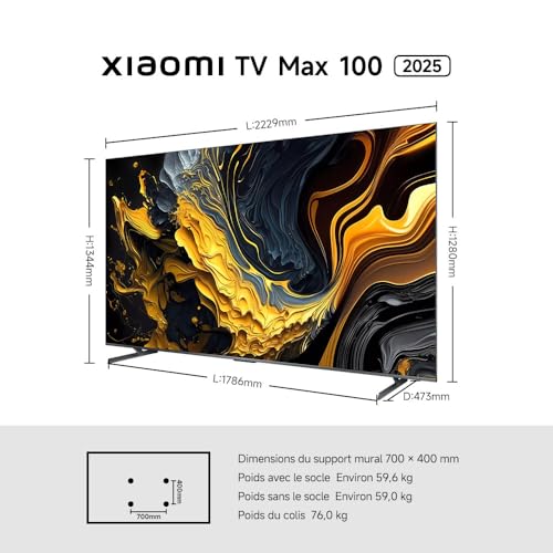 XIAOMI TV Max 100 2025, Google TV, 100 inch, QLED, 144Hz, Smart TV, Dolby Vision
