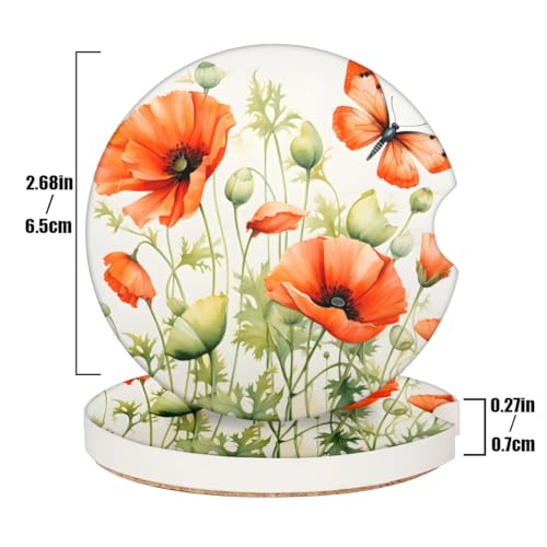 Portavasos cerámico universal para auto, 2 piezas miniatura 4
